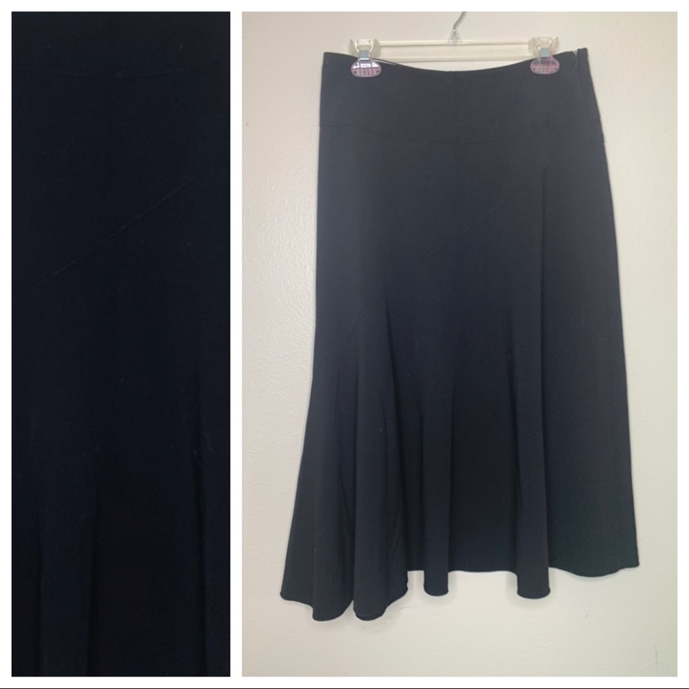 Margaret M Black Flare Midi Skirt 8